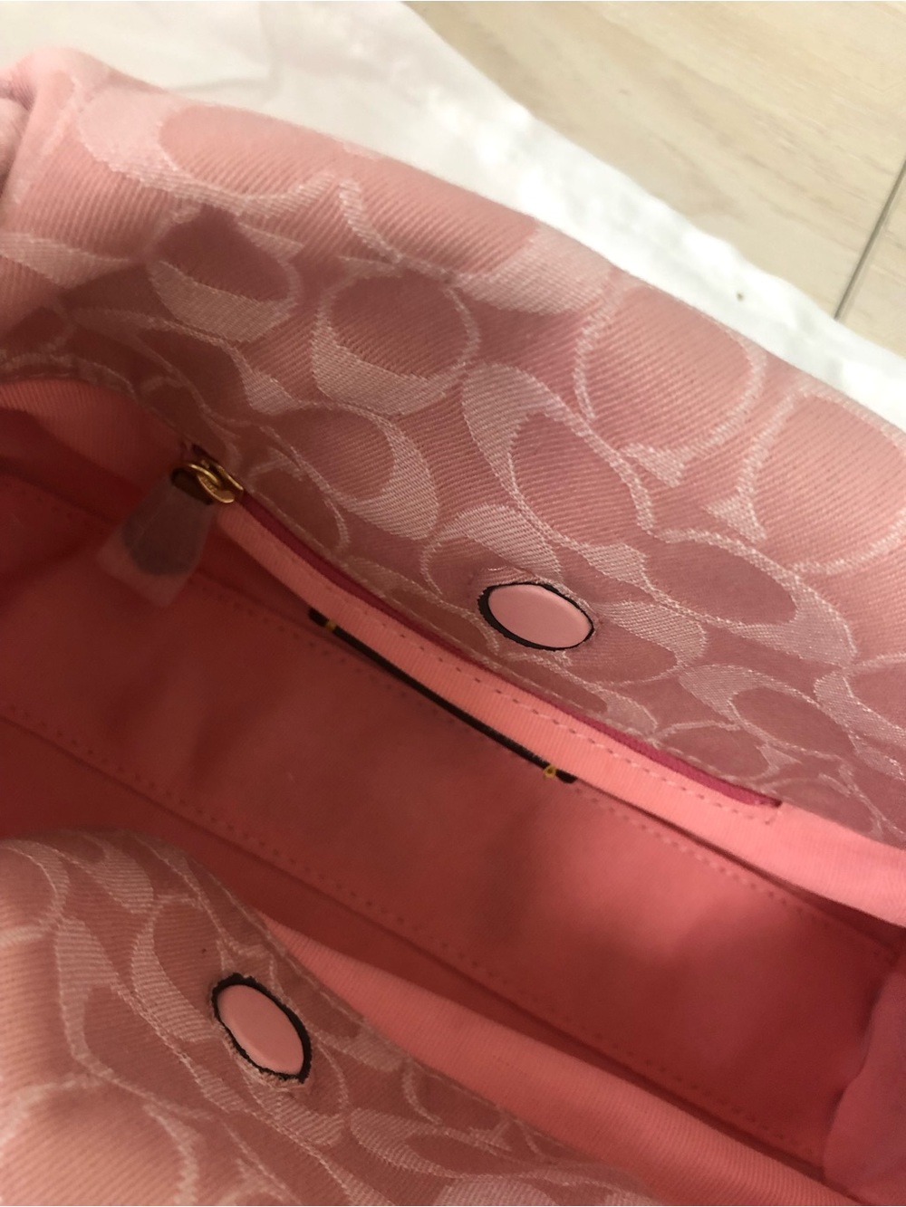 Coach Pink Signature Jacquard Crossbody Bag with Gold Hardware - Picture 2 of 12